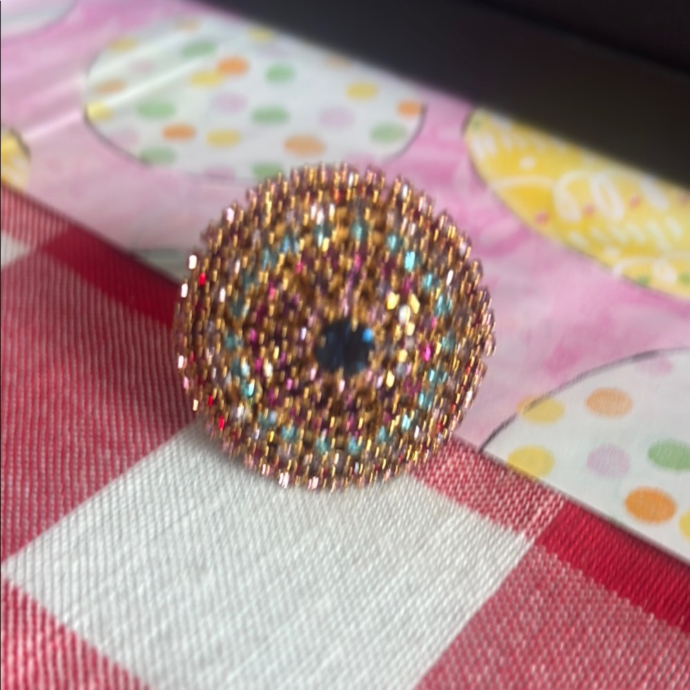 Multicolor Beaded Statement Ring - image 1